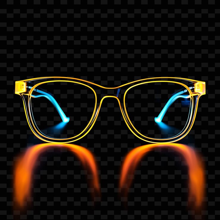 PSD glasses with a spectacle design made with frosted plastic gl png unique neon fashion clothing