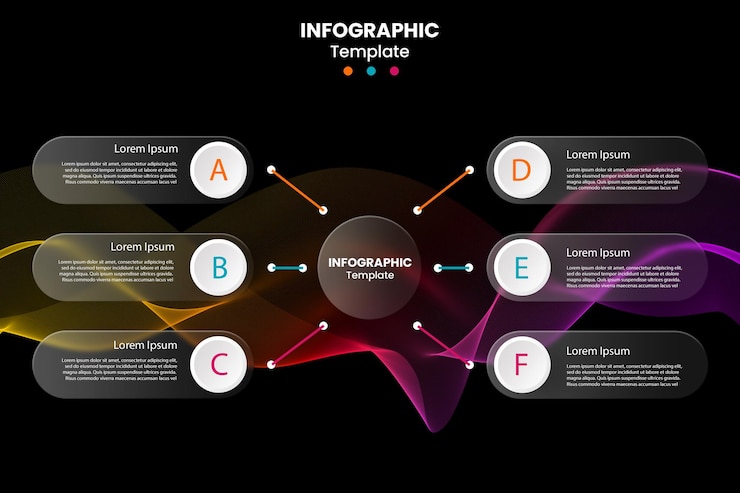 PSD glassmorphism infographic template design