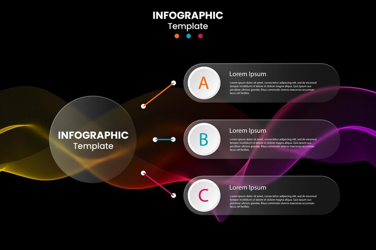 PSD glassmorphism infographic template design