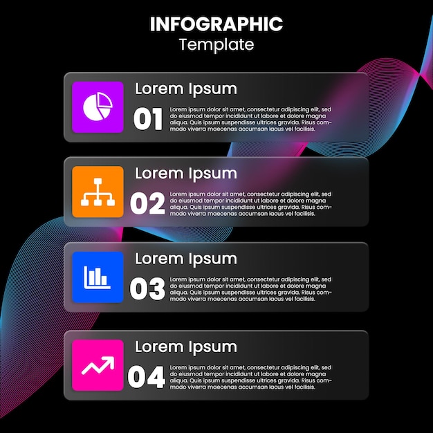 glassmorphism infographic template