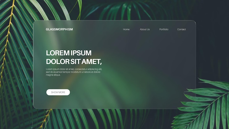PSD glassmorphism landing page template mockup современный дизайн psd шаблон 09