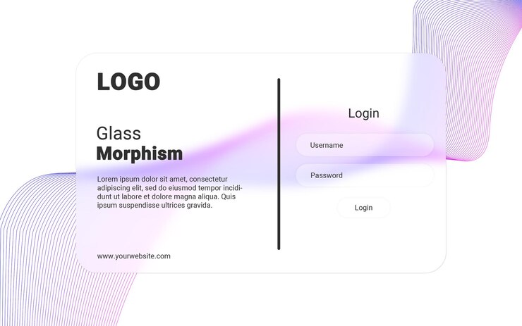 PSD glassmorphism login page minimalist
