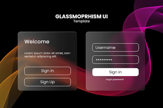 Glassmorphism login ui design log in