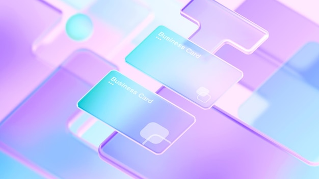 Glassmorphism multicolor modern business card mockup abstract frosted glass gradient background