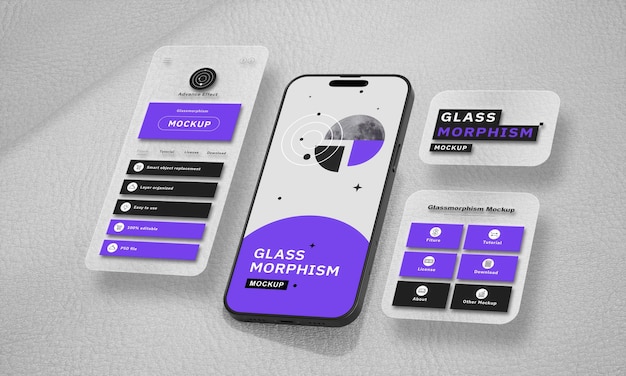 Дизайн макета смартфона Glassmorphism