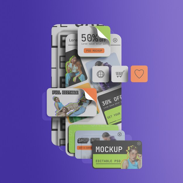 Glassmorphism style mockup design