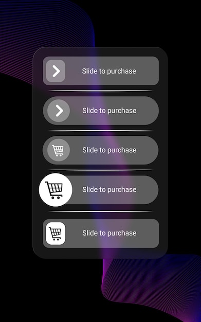 PSD glassmorphism swipe idee e-commerce