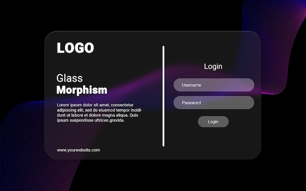 Login al sito web di glassmorphism