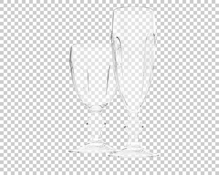 PSD 透明な背景に隔離されたガラスの器具 3dレンダリングイラスト