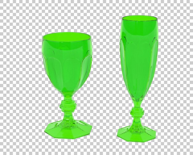 PSD glassware isolated on transparent background 3d rendering illustration