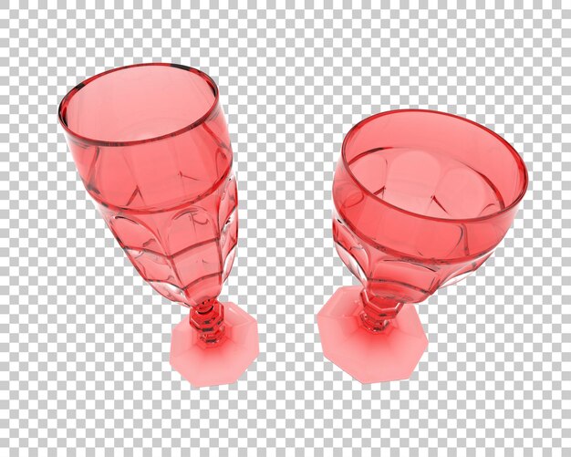 PSD glassware isolated on transparent background 3d rendering illustration