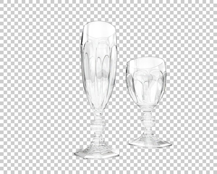 PSD 透明な背景に隔離されたガラスの器具 3dレンダリングイラスト