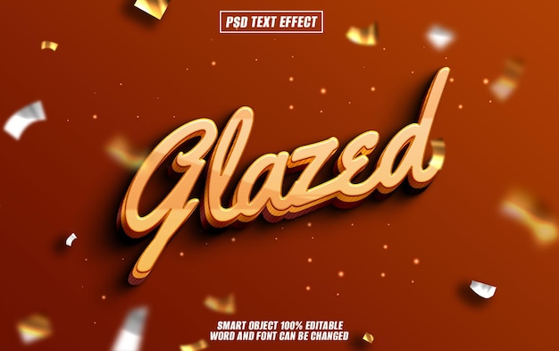 glazed text effect font editable typography 3d text