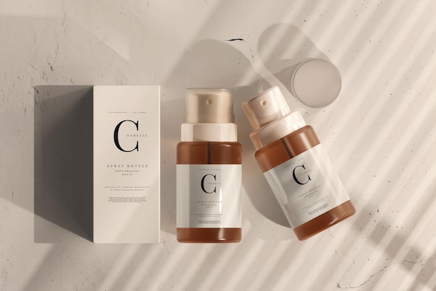 Glazen cosmetische spuitfles met doosmodel