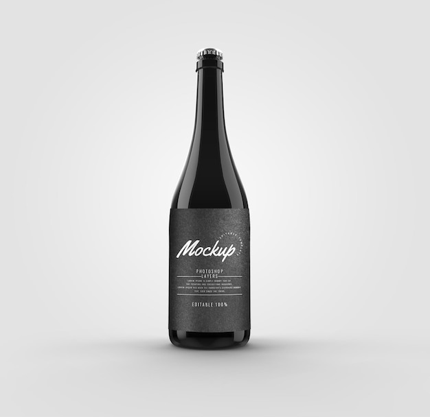 Glazen fles luxe mockup realistisch