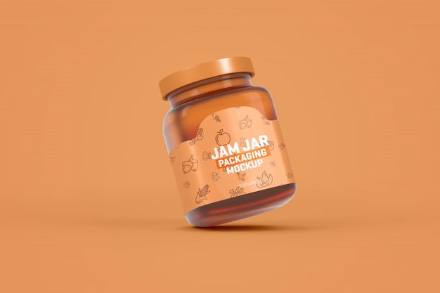 Glazen jampot verpakking mockup