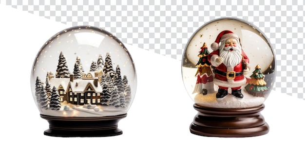 PSD glazen sneeuwbal en kerstsneeuwbol voor een vrolijk kerstbanner