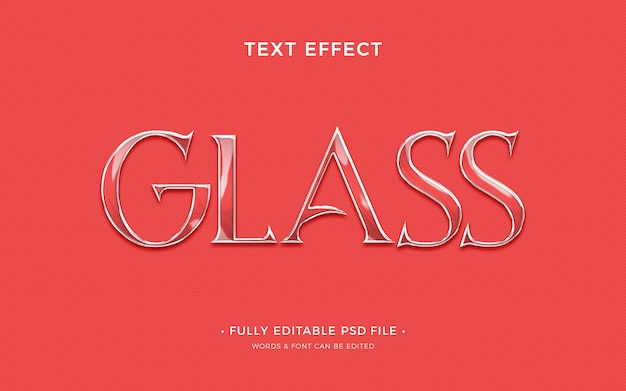 Glazen teksteffect