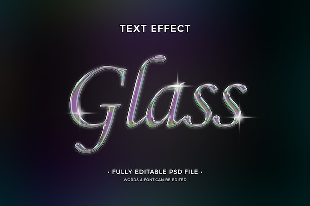 PSD glazen teksteffect