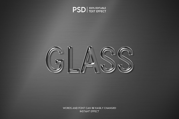 PSD glazen teksteffect