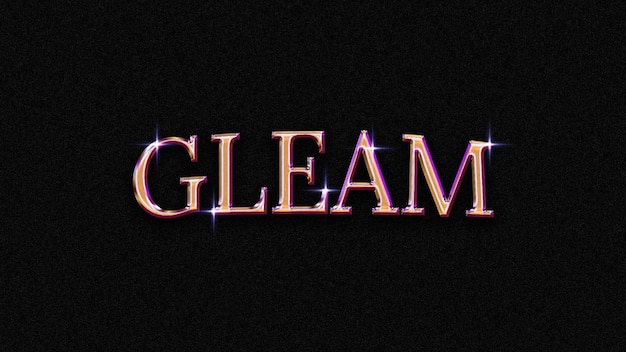 gleam metallic chrome text effect