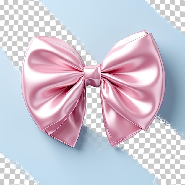 PSD gleaming satin gift bow against transparent background