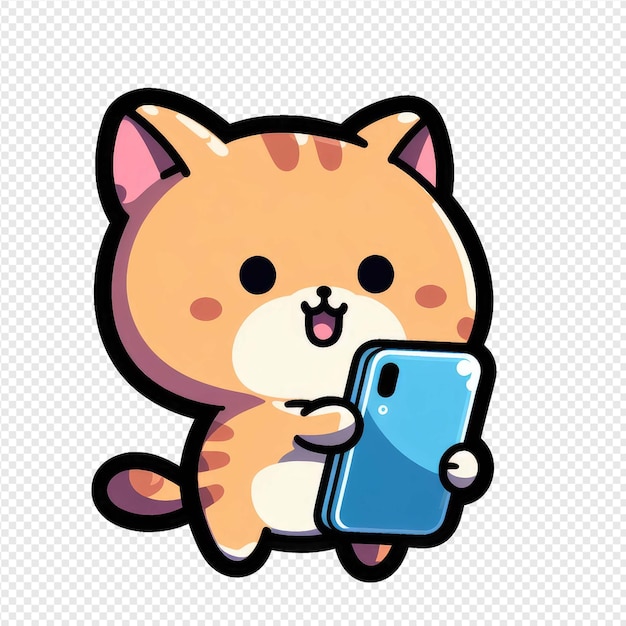 PSD gleeful feline png sticker