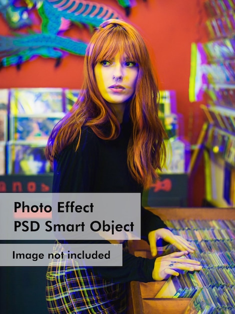 PSD glicht effect slim object photoshop