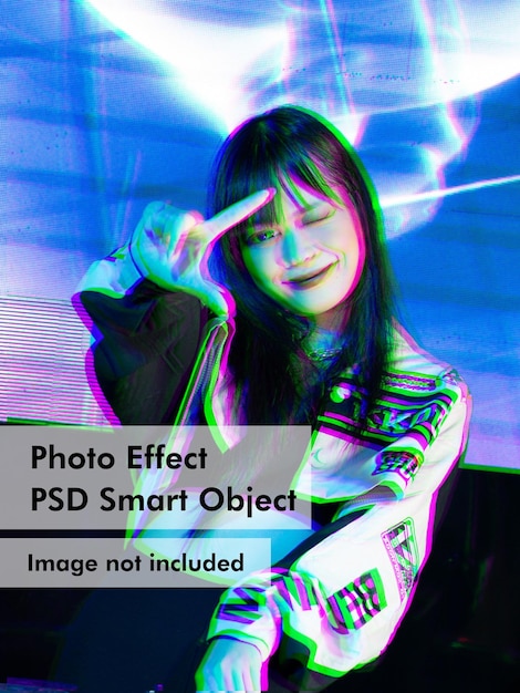 글리치 효과 스마트 개체 Photoshop