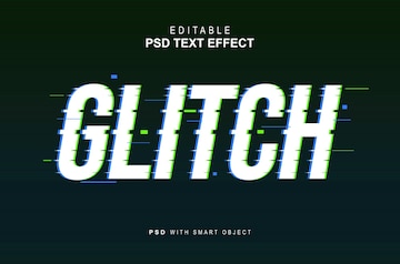 Premium PSD  Glicth text effect