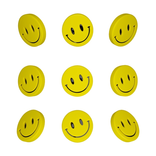 Glimlach emoticons 3D-pictogram of -symbool