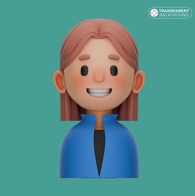 Glimlachende 3D cartoon vrouw