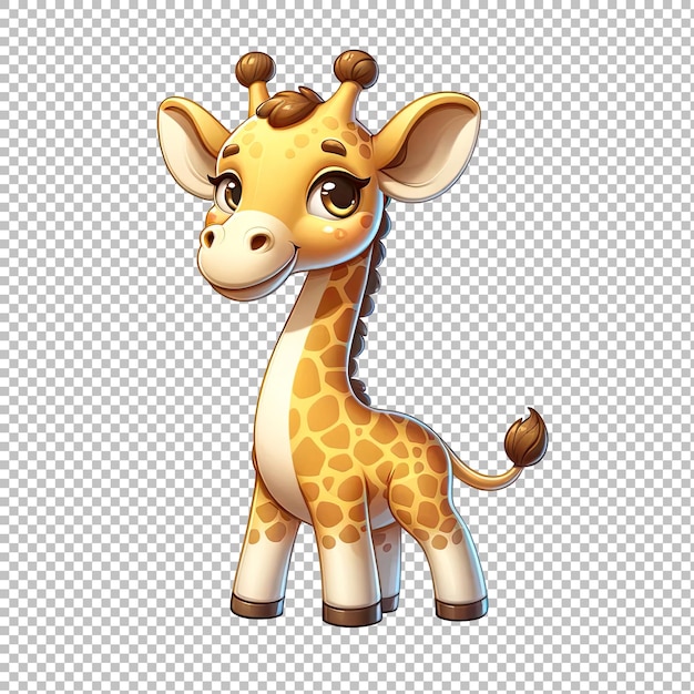 PSD glimlachende cartoon giraffe hooge safari dieren kunstwerk giraffe clipart