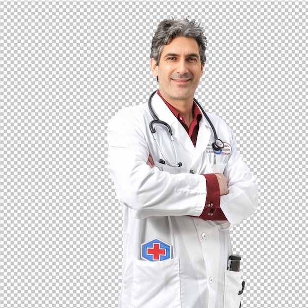 Glimlachende dokter in het lab.