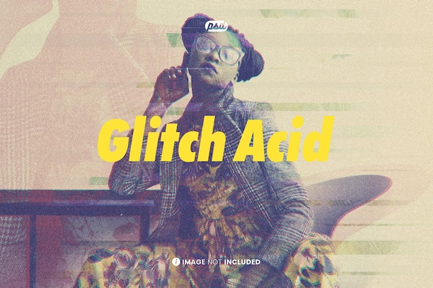 PSD glitch acid photo effect