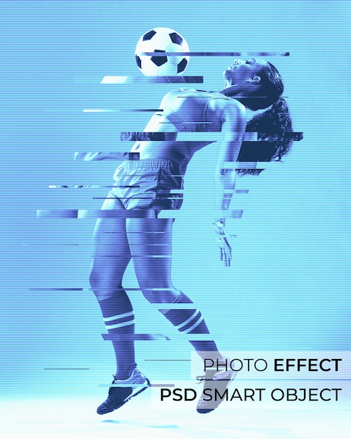 PSD glitch duotone photo effect