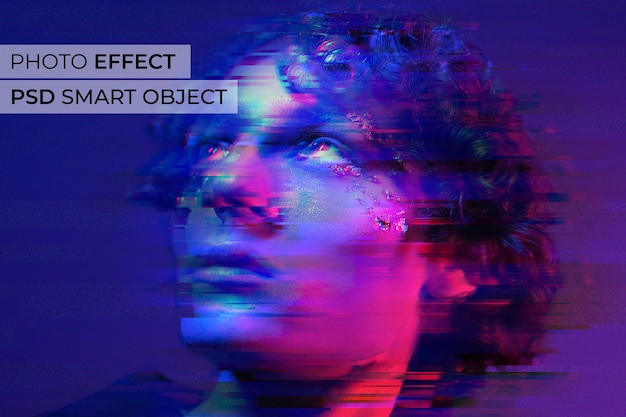 PSD glitch foto-effect ontwerp