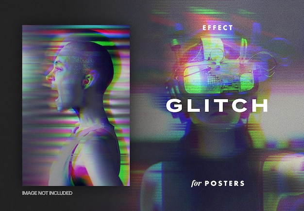 Glitch foto-effect voor poster