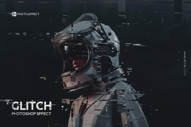 Glitch photo effect template