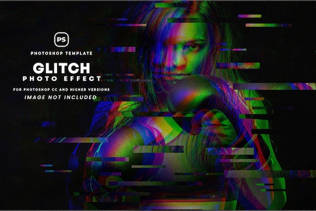 PSD glitch photo effect