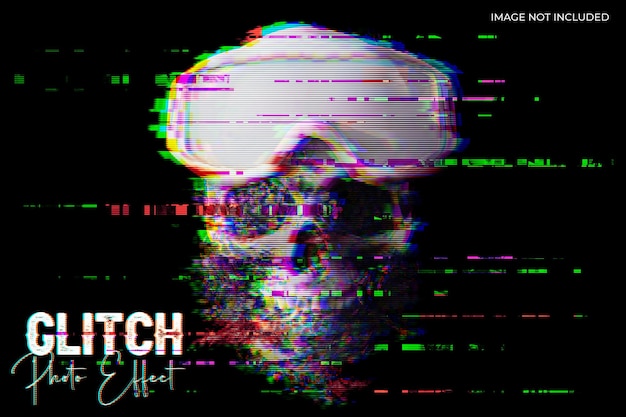 PSD glitch photo effect