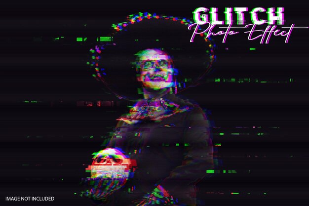 PSD glitch photo effect