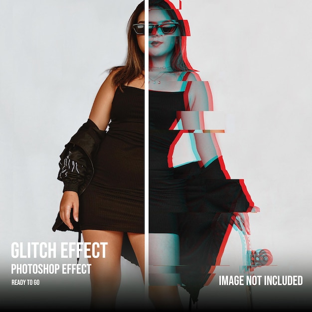 PSD Эффект glitch photoshop