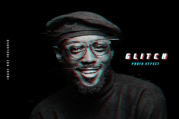 Glitch psd фото эффект