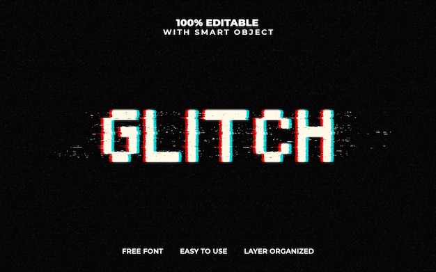 glitch text effect style photoshop
