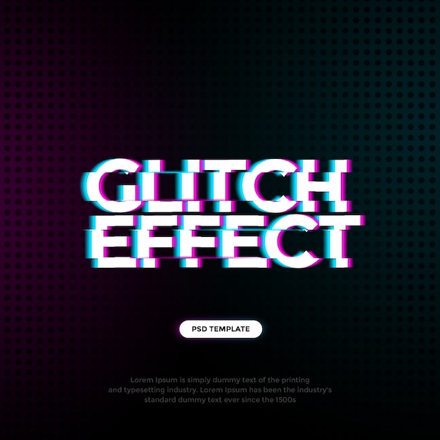 Glitch Text Effect Stock Template