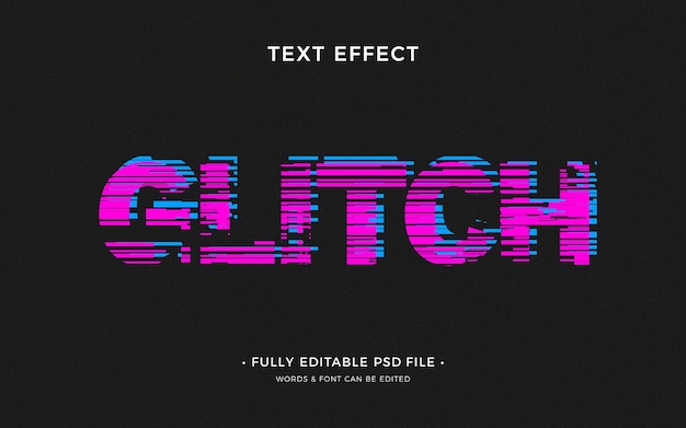 PSD glitch text effect