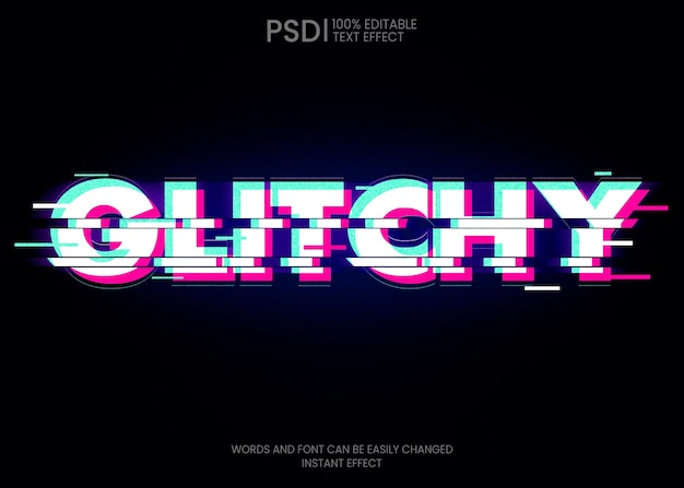 PSD effetto testo glitch