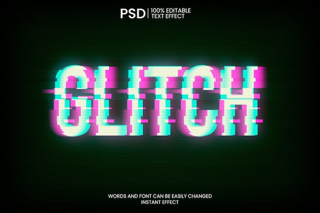 PSD effetto testo glitch