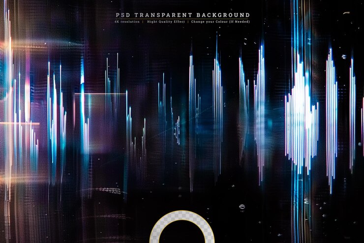 PSD glitch texture digital artifacts color noise dark on transparent background